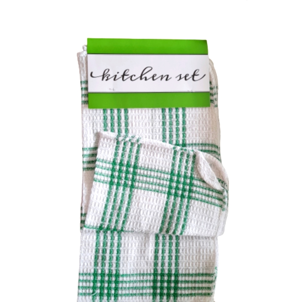 Kitchen dish cloths and pot holders